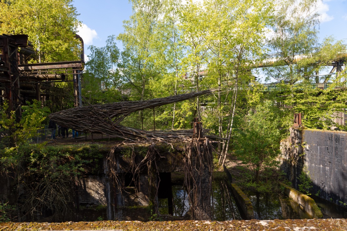 Regenera“, ein Pflanzenwesen zusammengesetzt aus unzähligen Ästen, ein Werk von Benjamin Duquenne