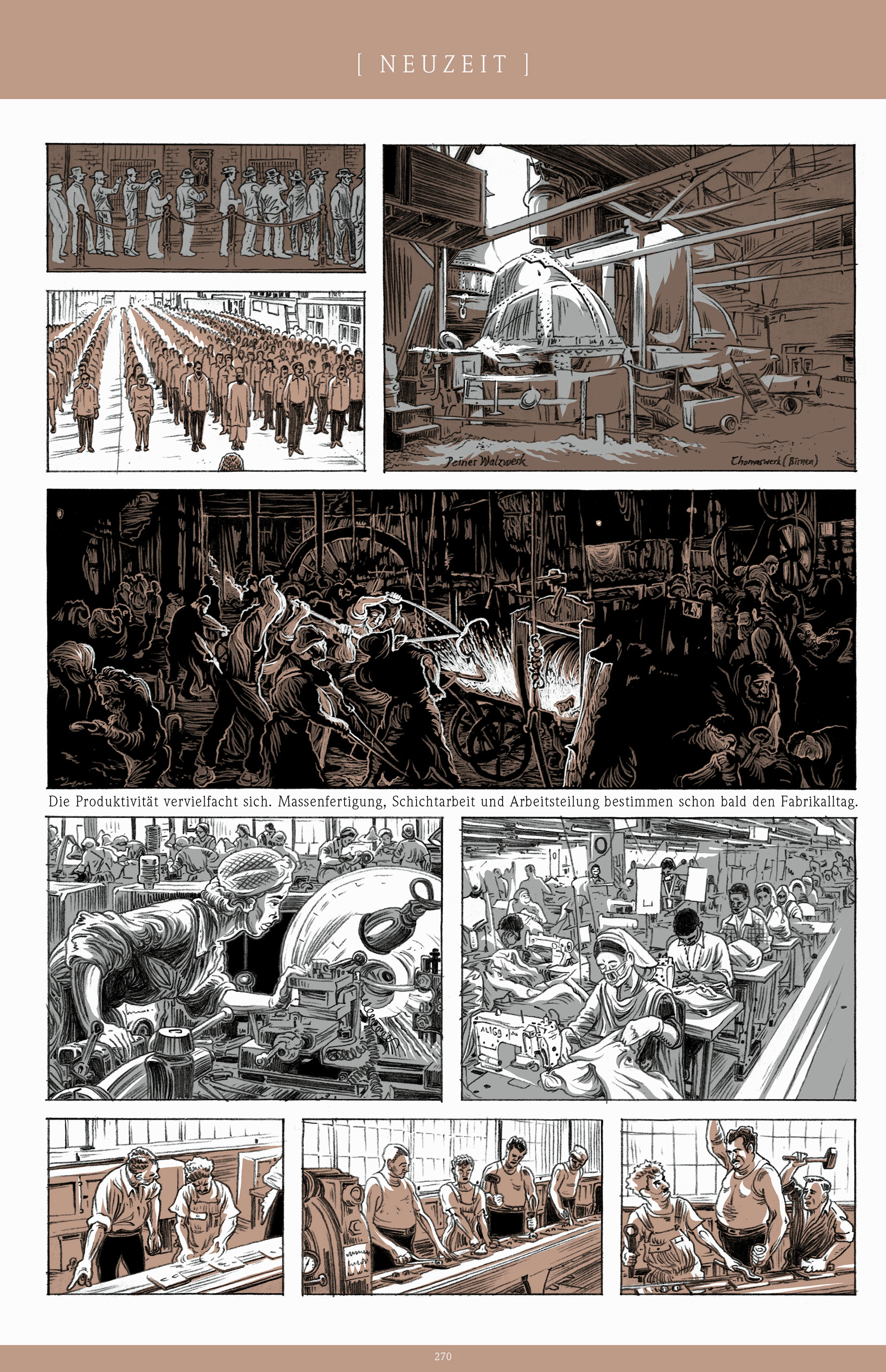 Temps modernes, séquence de la bande dessinée The story of Planet A. de J. Harder.